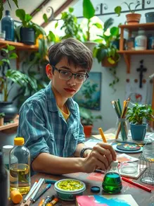 The new artistic force merges with science to showcase green creativity.